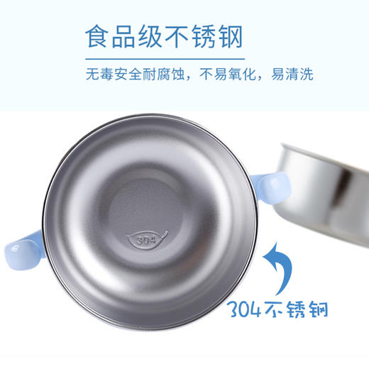 利其尔不锈钢碗分离碗 哆啦A梦双层隔热不锈钢保温儿童餐具双柄碗 商品图4