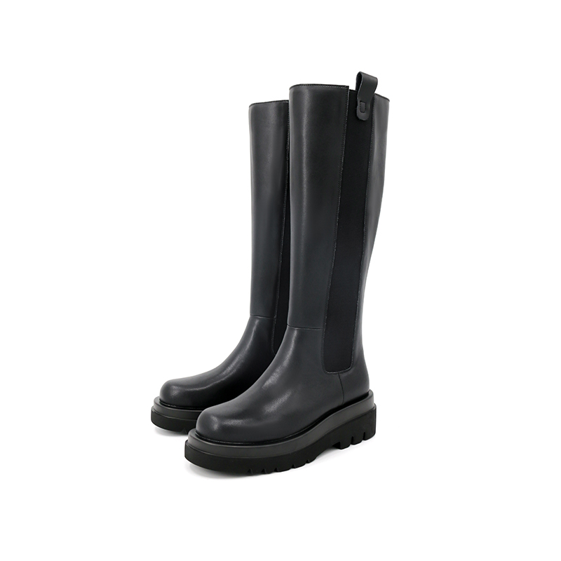 Safiya索菲娅欧美风后拉链长烟筒靴博主同款时装靴SF04117307