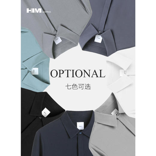 HIM漢崇 衬衫秋冬新款抗皱免烫高端长袖衬衣优雅商务正装衬衫 商品图2