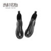西村名物2020冬季新款烟囱靴纯色飞织牛皮革烟管靴T20DC42501 商品缩略图2