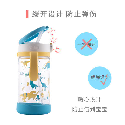 Richell利其尔新品透透杯夏季学饮杯儿童宝宝水杯吸管杯外出320ml 商品图1