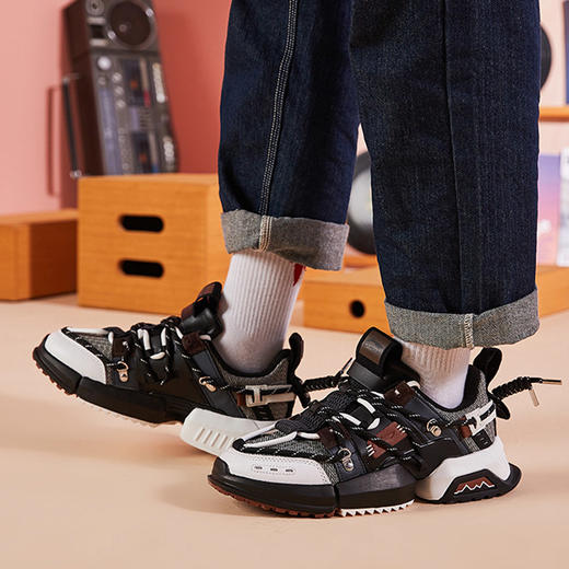 中国李宁中国李宁融之秀款2020新款盘古男女子潮流休闲鞋aglq183