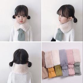 冬季宝宝儿童围巾加厚保暖围脖女童时尚装饰毛领柔软百搭婴儿围巾