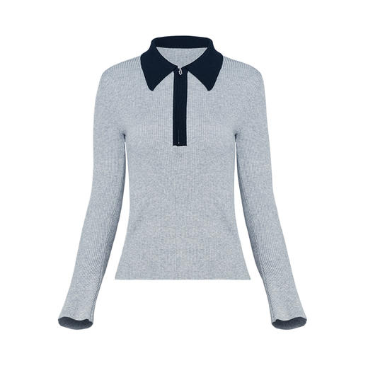 VIMAGE纬漫纪秋季新款气质修身翻领显瘦百搭针织上衣女套头衫V1401015 商品图4