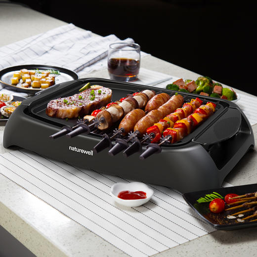 莱萃维尔电烤炉烧烤炉家用小型无烟室内不粘韩式铁板烧烤盘烤肉锅 烤肉盘 商品图14