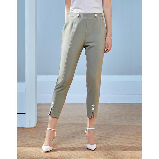 EITIE爱特爱秋季新款气质通勤职业百搭显瘦小脚裤九分裤女裤C2005518 商品图1