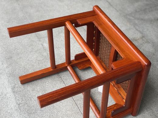 红桥红  家具严选  缅甸花梨（大果紫檀）  【51 王款 大方凳 藤面】 商品图8