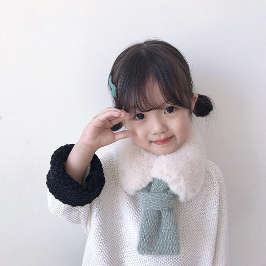 冬季宝宝儿童围巾加厚保暖围脖女童时尚装饰毛领柔软百搭婴儿围巾 商品图1