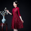 QQ-9793改良宴会女装旗袍刺绣中长款连衣裙 商品缩略图2