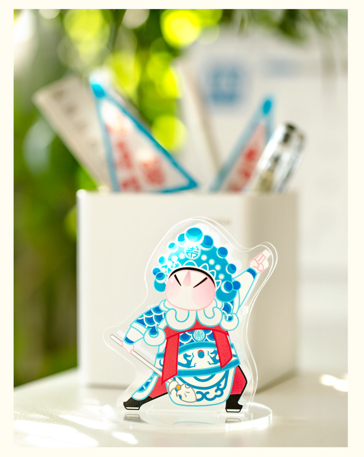 故宫文具京剧可书写桌面亚克力便签夹立式记事牌摆件