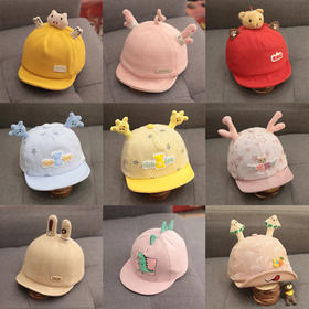 婴儿帽子春秋鸭舌帽6-12个月男童薄款幼儿帽1-2岁女宝宝棒球帽夏3