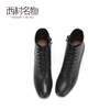 西村名物2020冬季新款短靴女牛皮革中跟轻熟风系带小皮鞋X20DS40891 商品缩略图2