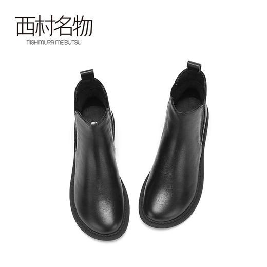 西村名物2020冬季新款切尔西靴净版潮流厚底百搭平底短靴X20DS40681 商品图3