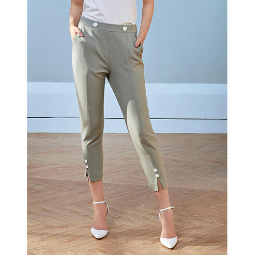 EITIE爱特爱秋季新款气质通勤职业百搭显瘦小脚裤九分裤女裤C2005518 商品图4