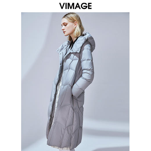 VIMAGE纬漫纪冬款时尚A版显瘦百搭加厚保暖长款羽绒服女V1411004 商品图1