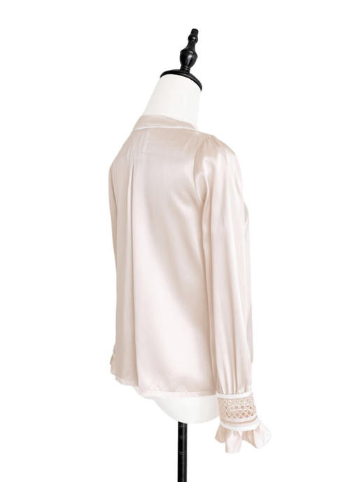 TYNVIE 蕾丝袖口勾边长袖衬衫 - 肉粉色 商品图3