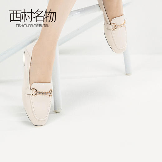 西村名物2020秋季新品乐福鞋牛皮革方头复古风简约小皮鞋T20CM31171 商品图3