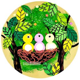 《小鸟的家》春天/春季【自动发货：下单后，点击手机短信中收到的链接，即可获取文件下载的链接；如有任何问题，可添加客服微信hm33268获得帮助】
