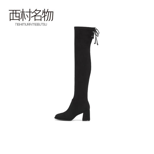 西村名物2020冬季新款高筒长靴女中跟舒适休闲时装靴X20DI40911 商品图1
