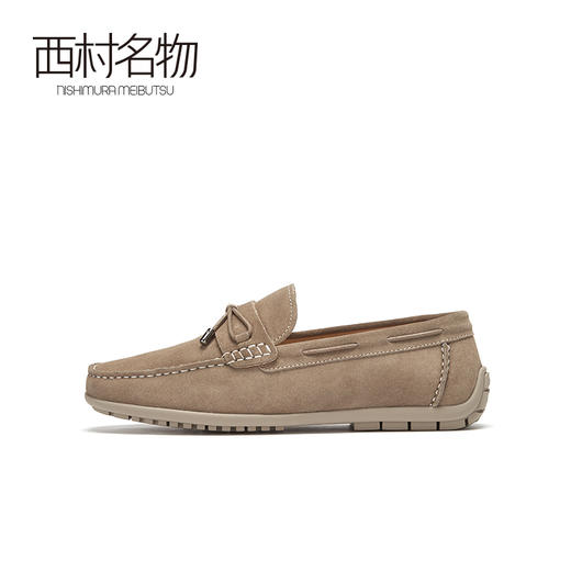 西村名物2020秋季新款乐福鞋男套脚纯色平底简约休闲男鞋X10CW32241 商品图3