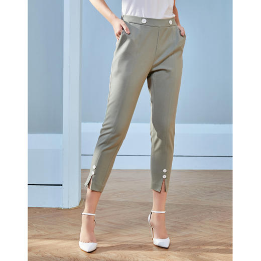 EITIE爱特爱秋季新款气质通勤职业百搭显瘦小脚裤九分裤女裤C2005518 商品图3