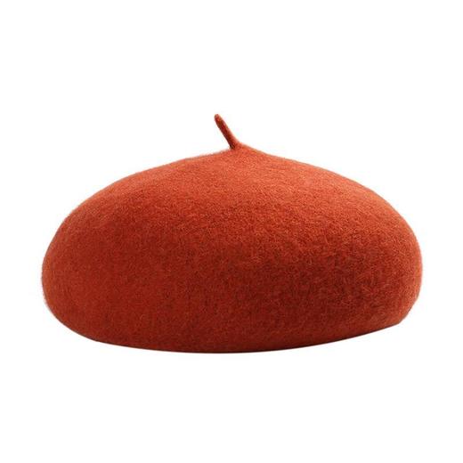 帽子女秋冬季羊毛呢贝雷帽韩版百搭南瓜帽女画家复古日系帽学生潮 商品图2