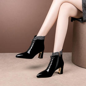 OLD-910新款时尚百搭粗跟真皮马丁靴