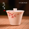 盖碗-陶瓷红竹盖碗 商品缩略图3