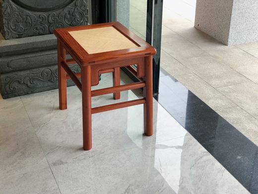 红桥红  家具严选  缅甸花梨（大果紫檀）  【51 王款 大方凳 藤面】 商品图2