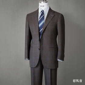 Hardy Minnis Bedlam Super 130's 澳洲美丽诺羊毛棕色全麻衬套装