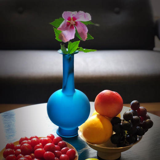 雀蓝玻璃净瓶 文人空间出品 商品图1