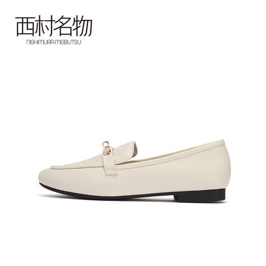 西村名物2020秋季新款乐福鞋女牛皮革复古休闲金属扣平底鞋X20CM32151 商品图3