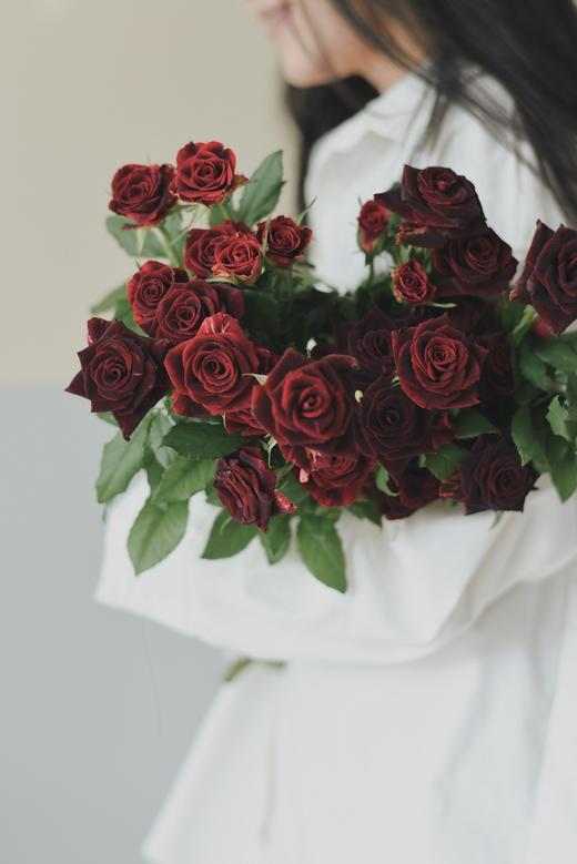 多头紫罗兰【你说的每句漫不经心的话，都在我心头开出了漫山遍野的花】简小姐精选 新品复古高贵暗红色绒多头玫瑰 紫罗兰 9+1枝(防花损）2束包邮 72小时发货 商品图0