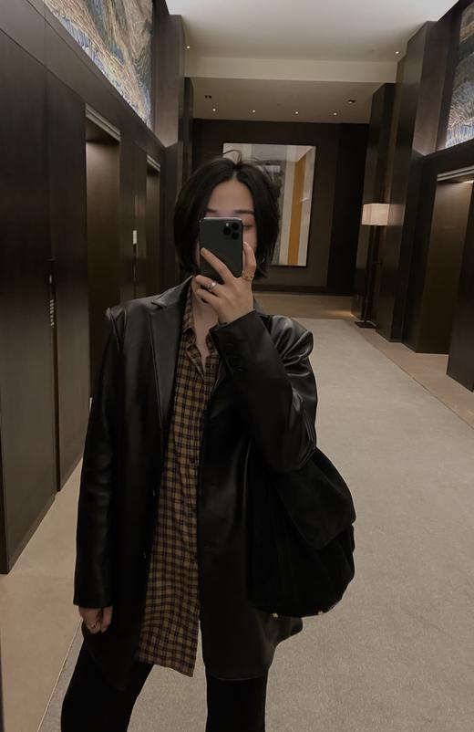 HIDEMI黑色小羊皮廓形西装 商品图7