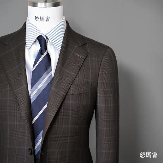 Hardy Minnis Bedlam Super 130's 澳洲美丽诺羊毛棕色全麻衬套装 商品图1