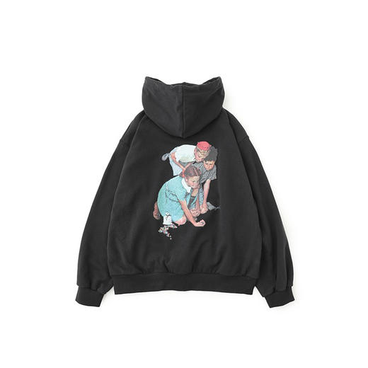 namenormanrockwellprintedhooded美国插画家连帽卫衣