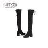 西村名物2020冬季新款高筒长靴女中跟舒适休闲时装靴X20DI40911 商品缩略图3