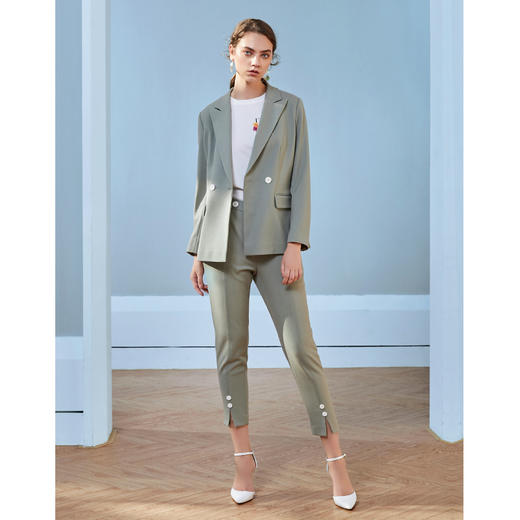 EITIE爱特爱秋季新款气质通勤职业百搭显瘦小脚裤九分裤女裤C2005518 商品图2