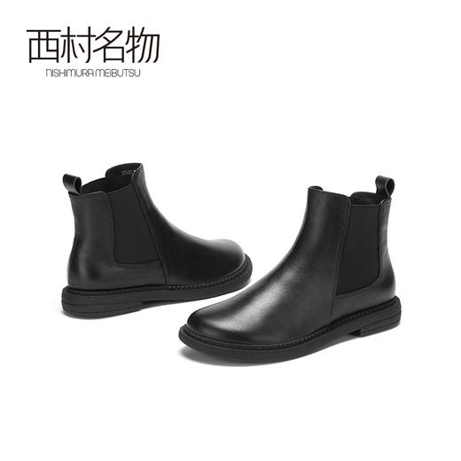 西村名物2020冬季新款切尔西靴净版潮流厚底百搭平底短靴X20DS40681 商品图4