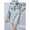 VIMAGE纬漫纪冬季新款时尚休闲夹棉格纹拼接包臀半身裙女裙V1406019 商品缩略图2