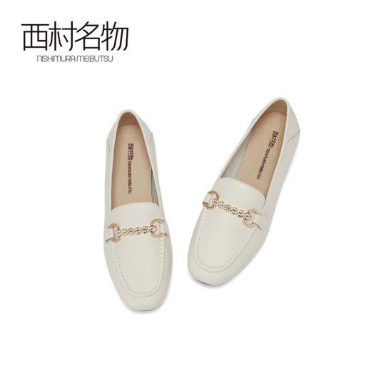西村名物2020秋季新品乐福鞋牛皮革方头复古风简约小皮鞋T20CM31171 商品图2