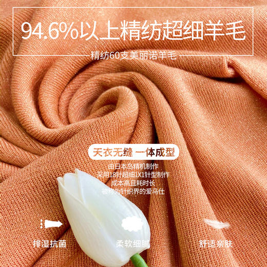 亲肤不扎 本来之选 羊毛高领打底衫  精纺60支美丽诺羊毛 商品图3