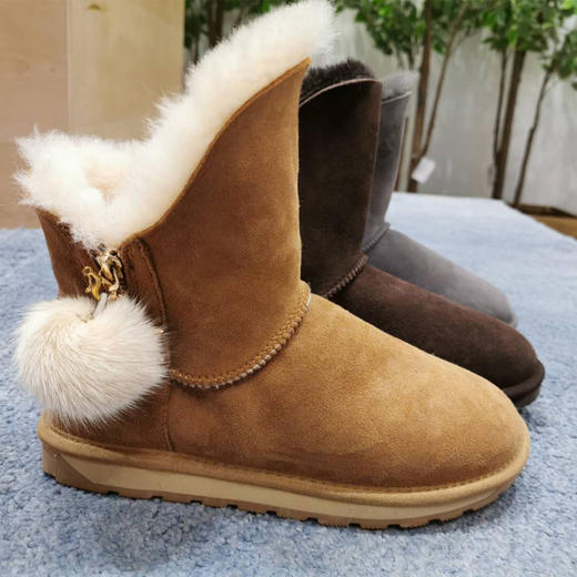 西村名物秋冬新款时尚可爱雪地靴羊毛皮/狐狸毛皮X29DS40461 商品图0
