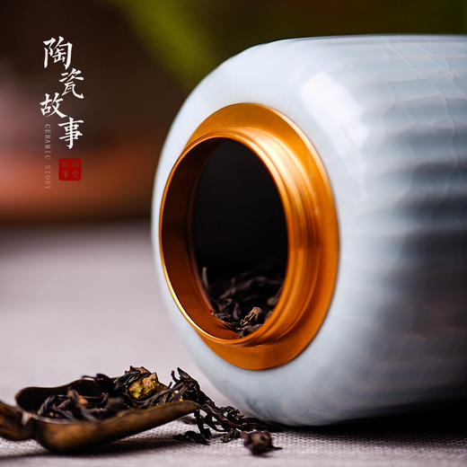 茶道配件-茶叶罐-陶瓷相思木盖茶叶罐 商品图3