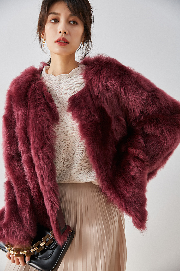 sh12378新款jin口托斯卡纳羊皮毛一体皮草长毛大衣外套