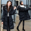 WZNH-YQH6002中长款修身加厚拉链连帽纯色气质大毛领棉衣 商品缩略图1