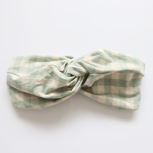 HUGOJIRO宽版发带插画温柔格纹 商品图3