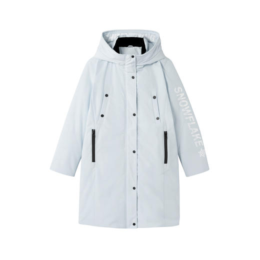 班尼路女装中长款白鹅绒羽绒服加绒加厚保暖连帽外套 商品图4