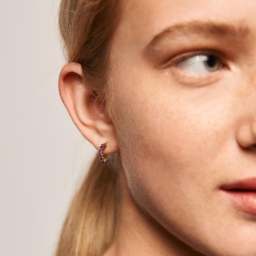 北京仓｜PD Paola-CITRIC-Violet Bird-紫晶 小耳圈 耳环  [西班牙设计师] 商品图0