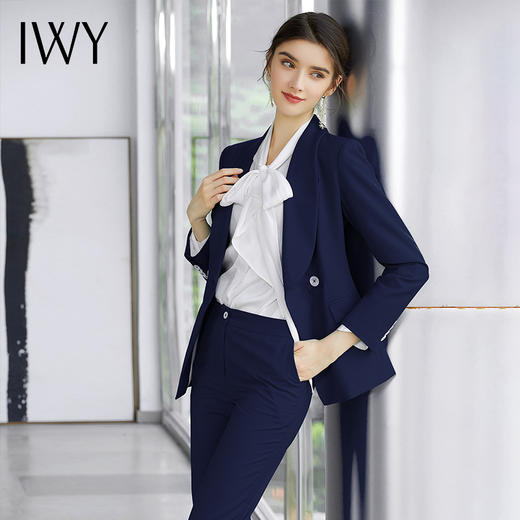 IWY/藏青色职业西装套装商务办公时尚气质通勤高端售楼部销售正装 CP947 商品图4